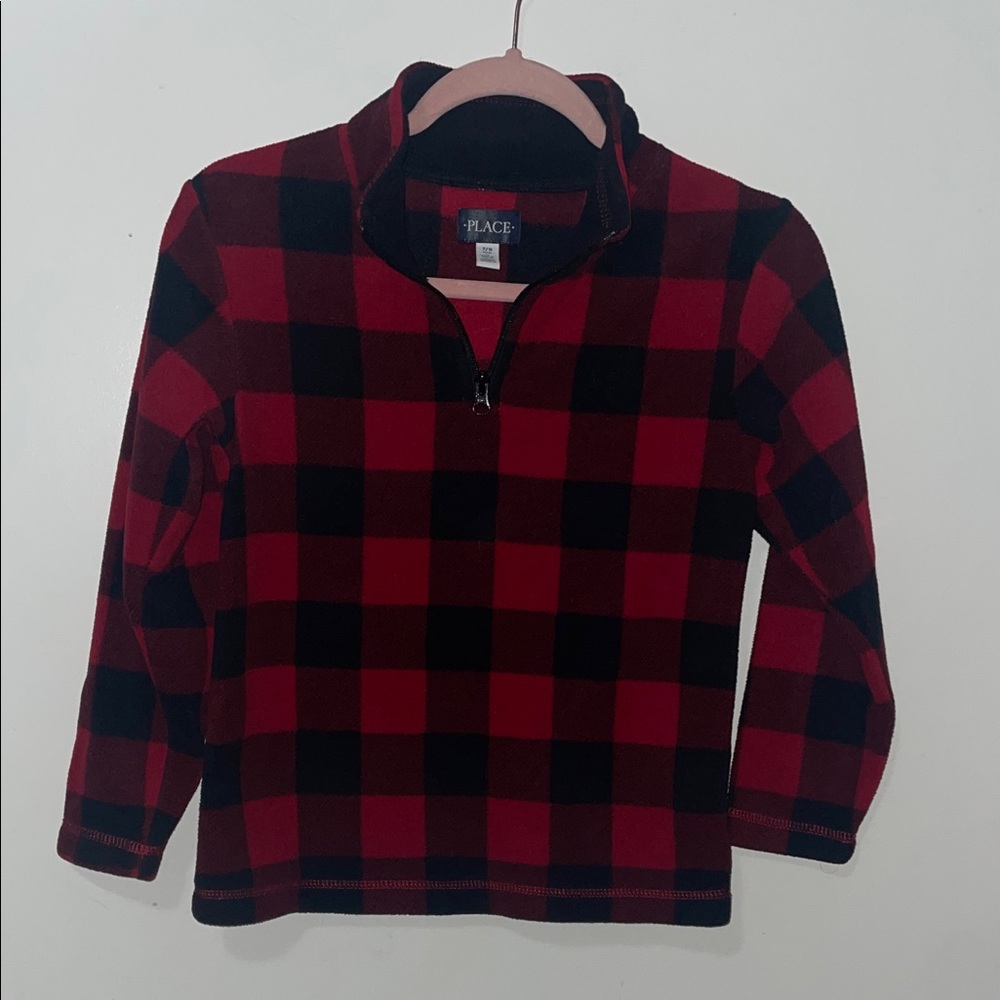 Red and Black Plaid Kids Sweater  boys (7/8)
